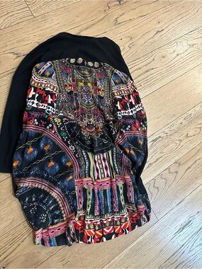 Camilla Knit Jumper With Pleated Silk Back / sweater / tunic
